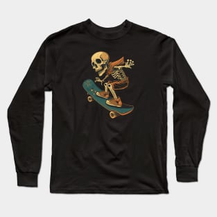 Skating skull Long Sleeve T-Shirt